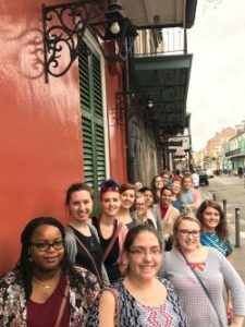 Students outside of Preservation Hall in New Orleans