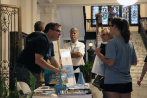 Pomeroy Parents Association member John Mace talking with family