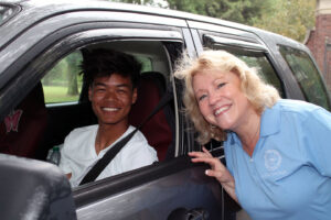 Ngun Lian with President King on the Avenue