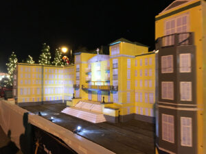 Large cardboard model of Le Fer Hall