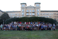 Class of 2021 group photo in front of Le Fer Hall