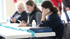 Group of alumni making calls during WoodsGivingDay