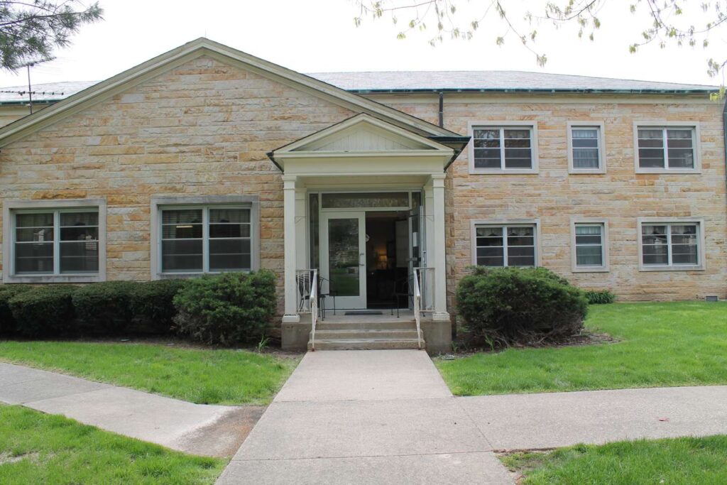 A view of the front door at the SMWC guest house.