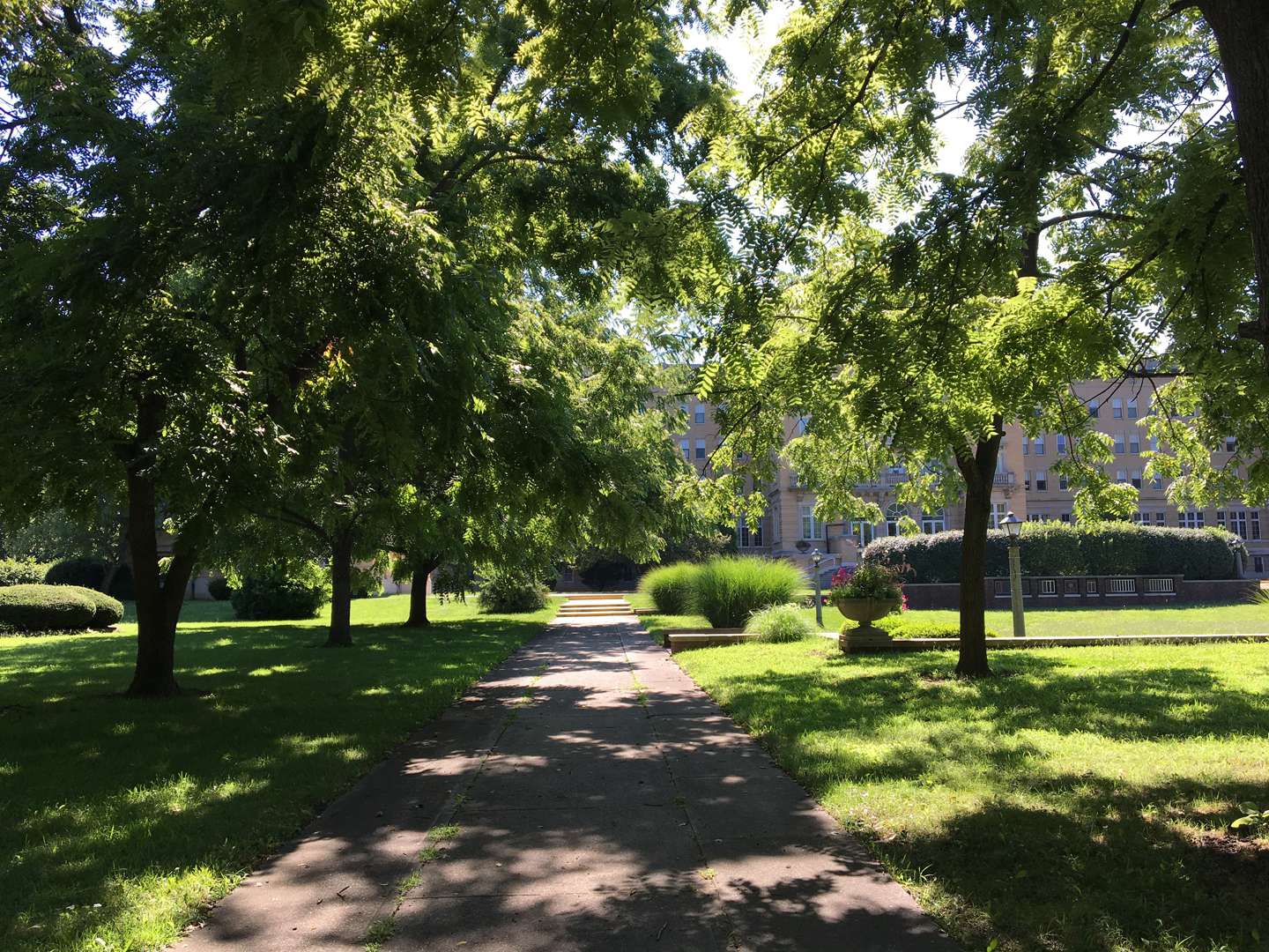 sidewalk leading to Le Fer Hall